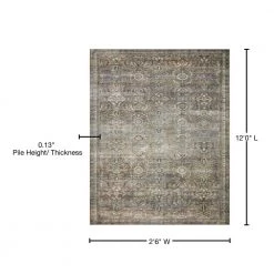Layla Antique/Moss 2 ft. 6 in. x 12 ft. Traditional 100% Polyester Runner Rug by LOLOI II 6 Layla Antique/Moss 2 ft. 6 in. x 12 ft. Traditional 100% Polyester Runner Rug by LOLOI II -Bungalow Flooring Store antique moss loloi ii area rugs layllay 13anmo26c0 76 1000