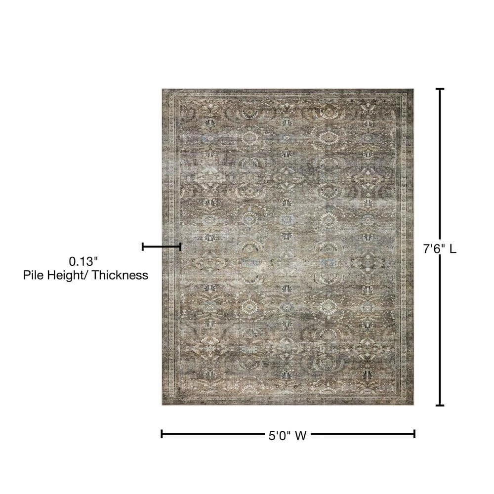 Layla Antique/Moss 5 ft. x 7 ft. 6 in. Traditional 100% Polyester Area Rug by LOLOI II 3 Layla Antique/Moss 5 ft. x 7 ft. 6 in. Traditional 100% Polyester Area Rug by LOLOI II - Image 3