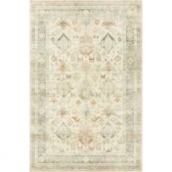 Rosette Beige/Multi 7 ft. 6 in. x 9 ft. 6 in. Traditional Polyester Pile Runner Rug by LOLOI II