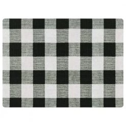 9 to 5 Plaid Black 3 ft. x 4 ft. Home Office Desk Chair Mat by Bungalow Flooring