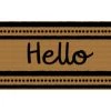 ReSisal Hello Ribbon Black 22 in. x 34 in. Recycled Polyester Indoor Outdoor Door Mat by Bungalow Flooring