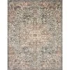 Saban Blue/Spice 9 ft. 4 in. x 13 ft. Traditional Polypropylene Pile Area Rug by LOLOI II