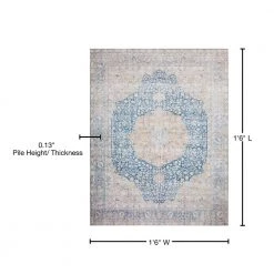 Layla Blue/Tangerine 1 ft. 6 in. x 1 ft. 6 in. Sample Traditional Polyester Area Rug by LOLOI II -Bungalow Flooring Store blue tangerine loloi ii area rugs layllay 07bbtg160s 76 1000