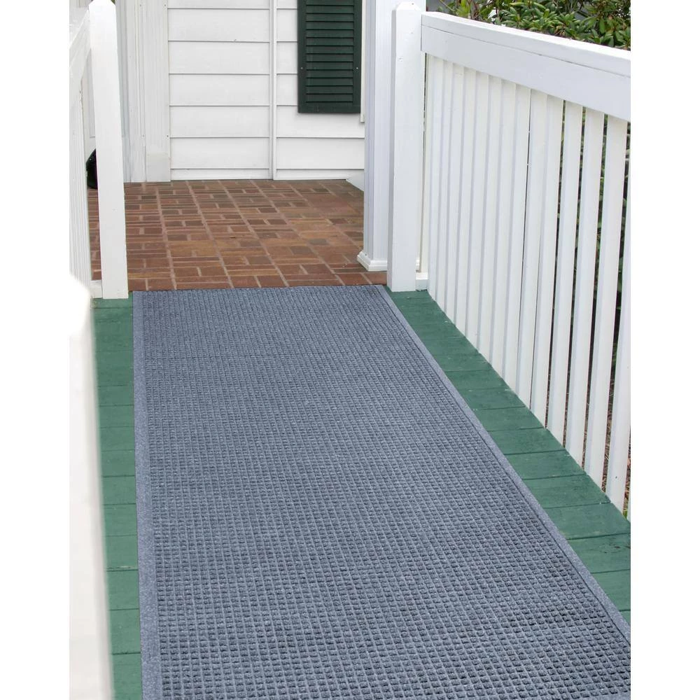 Aqua Shield Squares Bluestone 35 in. x 85 in. PET Polyester Runner Rug Door Mat by Bungalow Flooring 11 Aqua Shield Squares Bluestone 35 in. x 85 in. PET Polyester Runner Rug Door Mat by Bungalow Flooring - Image 11