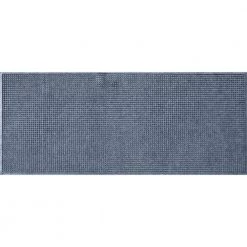 Aqua Shield Squares Bluestone 35 in. x 85 in. PET Polyester Runner Rug Door Mat by Bungalow Flooring