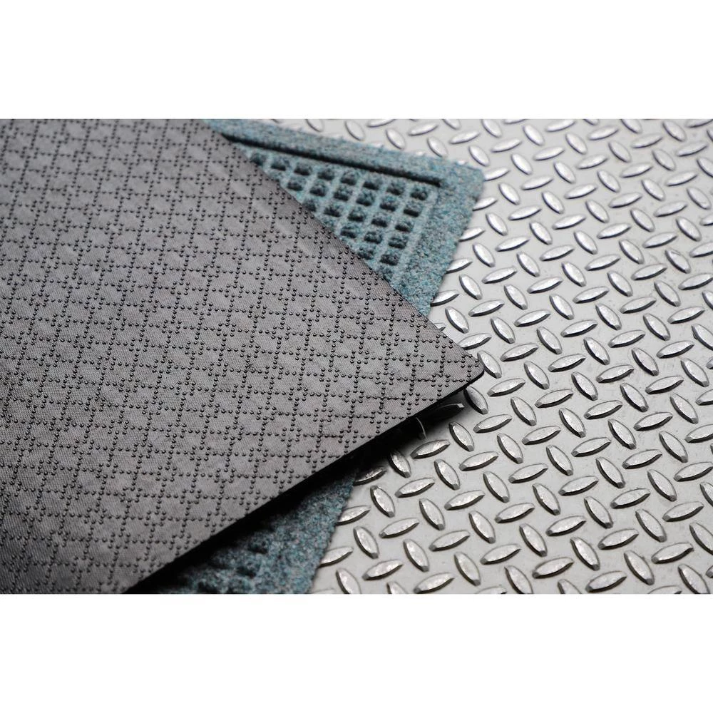 Aqua Shield Squares Bluestone 35 in. x 85 in. PET Polyester Runner Rug Door Mat by Bungalow Flooring 4 Aqua Shield Squares Bluestone 35 in. x 85 in. PET Polyester Runner Rug Door Mat by Bungalow Flooring - Image 4