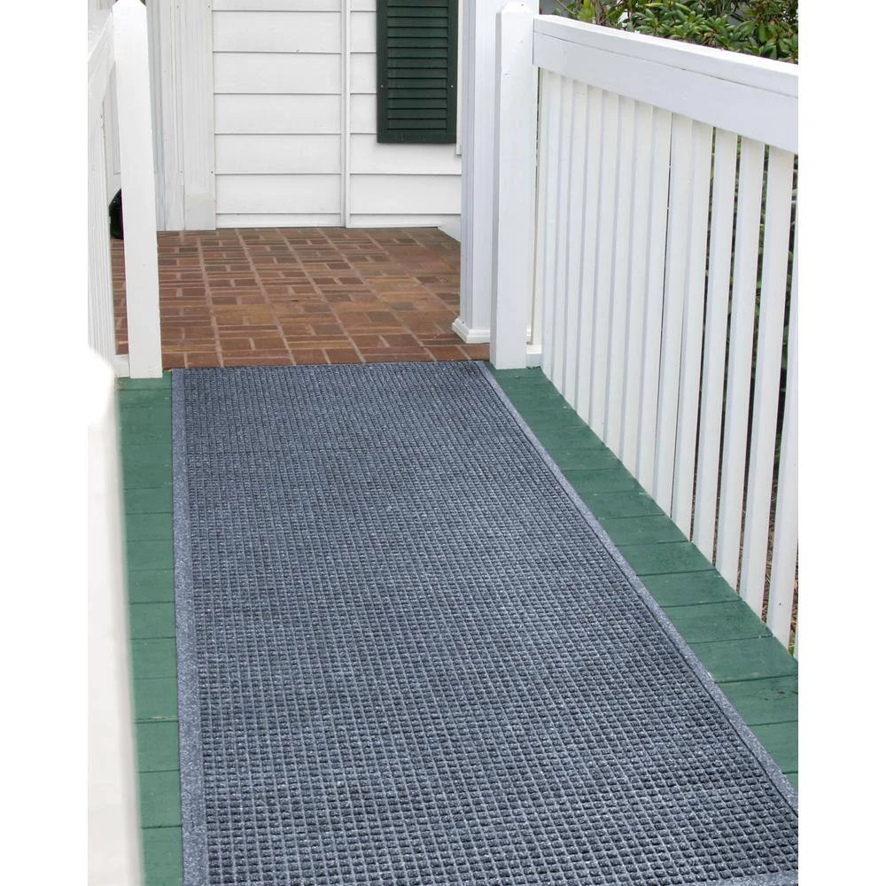 Aqua Shield Squares Bluestone 35 in. x 85 in. PET Polyester Runner Rug Door Mat by Bungalow Flooring 2 Aqua Shield Squares Bluestone 35 in. x 85 in. PET Polyester Runner Rug Door Mat by Bungalow Flooring - Image 2