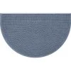 Aqua Shield Squares Bluestone 24 in. x 39 in Half Round PET Polyester Door Mat by Bungalow Flooring