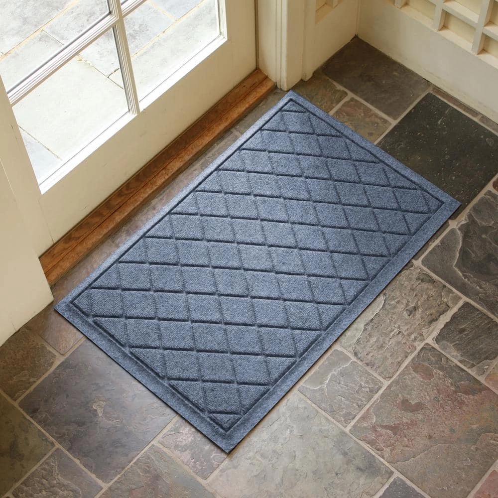 Aqua Shield Argyle Bluestone 23 in. x 35 in. Recycled Polyester/Rubber Indoor Outdoor Door Mat by Bungalow Flooring 12 Aqua Shield Argyle Bluestone 23 in. x 35 in. Recycled Polyester/Rubber Indoor Outdoor Door Mat by Bungalow Flooring - Image 12