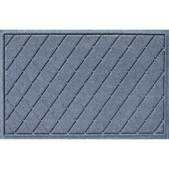 Aqua Shield Argyle Bluestone 23 in. x 35 in. Recycled Polyester/Rubber Indoor Outdoor Door Mat by Bungalow Flooring