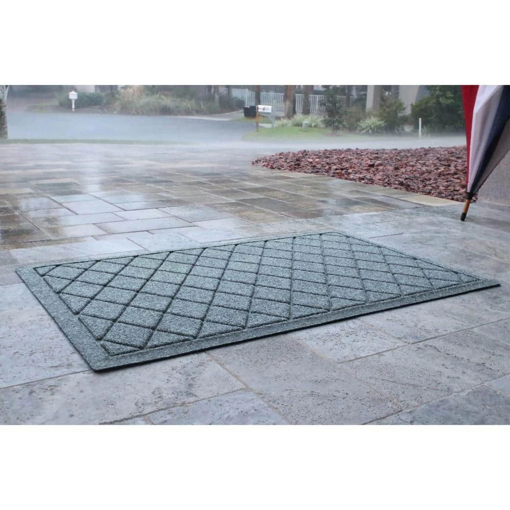 Aqua Shield Argyle Bluestone 23 in. x 35 in. Recycled Polyester/Rubber Indoor Outdoor Door Mat by Bungalow Flooring 2 Aqua Shield Argyle Bluestone 23 in. x 35 in. Recycled Polyester/Rubber Indoor Outdoor Door Mat by Bungalow Flooring - Image 2