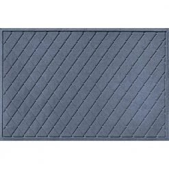 Aqua Shield Argyle Bluestone 34 in. x 52 in. Recycled Polyester/Rubber Indoor Outdoor Door Mat by Bungalow Flooring