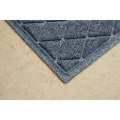 Aqua Shield Argyle Bluestone 34 in. x 52 in. Recycled Polyester/Rubber Indoor Outdoor Door Mat by Bungalow Flooring -Bungalow Flooring Store bluestone bungalow flooring door mats 20377580035 a0 1000