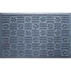 Aqua Shield Dog Paw Squares Bluestone 23 in. x 35 in. PET Polyester Pet Mat by Bungalow Flooring