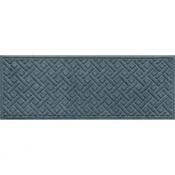 Aqua Shield Lattice Bluestone 22 in. x 60 in. PET Polyester Indoor Outdoor Door Mat by Bungalow Flooring