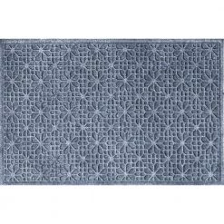Aqua Shield Stained Glass Bluestone 35 in. x 59 in. PET Polyester Door Mat by Bungalow Flooring