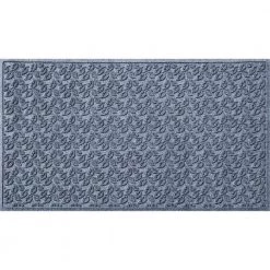 Aqua Shield Dogwood Leaf Bluestone 45 in. x 70 in. PET Polyester Door Mat by Bungalow Flooring