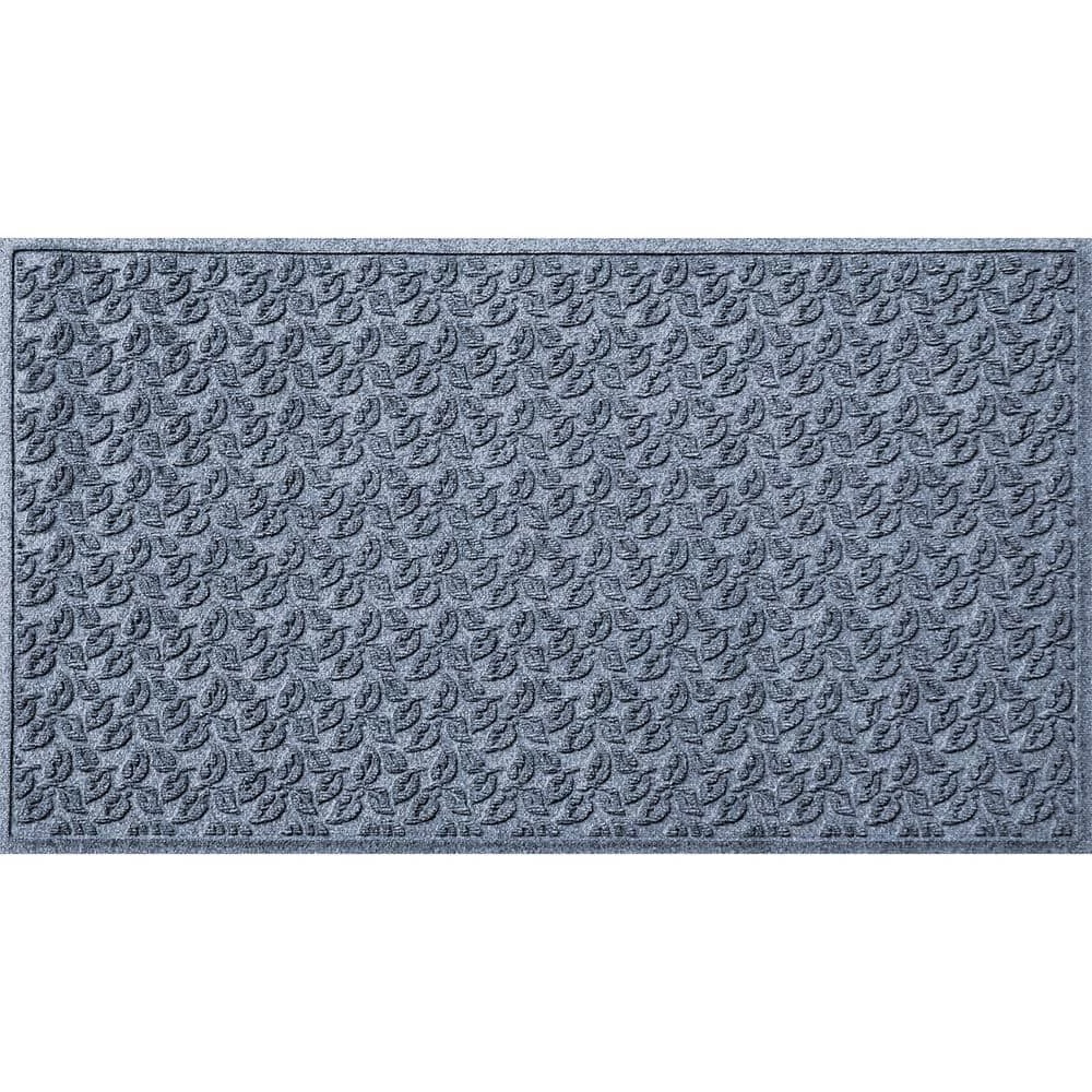 Aqua Shield Dogwood Leaf Bluestone 45 in. x 70 in. PET Polyester Door Mat by Bungalow Flooring 1 Aqua Shield Dogwood Leaf Bluestone 45 in. x 70 in. PET Polyester Door Mat by Bungalow Flooring