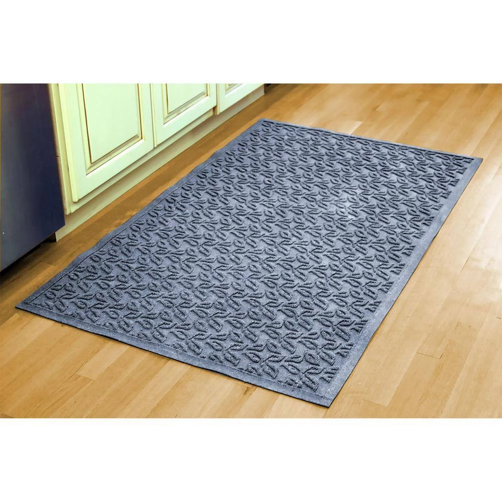 Aqua Shield Dogwood Leaf Bluestone 45 in. x 70 in. PET Polyester Door Mat by Bungalow Flooring 2 Aqua Shield Dogwood Leaf Bluestone 45 in. x 70 in. PET Polyester Door Mat by Bungalow Flooring - Image 2