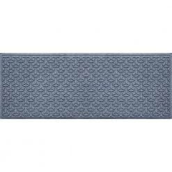 Aqua Shield Ellipse Bluestone 35 in. x 85 in. PET Polyester Runner Rug Door Mat by Bungalow Flooring