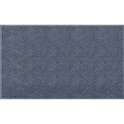 Aqua Shield Diamonds Bluestone 35 in. x 59 in. PET Polyester Door Mat by Bungalow Flooring