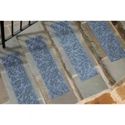 Aqua Shield Dogwood Leaf Bluestone 8.5 in. X 30 in. PET Polyester Indoor Outdoor Stair Tread Covers (Set of 4) by Bungalow Flooring 21 Aqua Shield Dogwood Leaf Bluestone 8.5 in. X 30 in. PET Polyester Indoor Outdoor Stair Tread Covers (Set of 4) by Bungalow Flooring -Bungalow Flooring Store bluestone bungalow flooring stair tread covers 20504581 31 1000