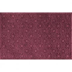 Aqua Shield Stained Glass Bordeaux 35 in. x 59 in. PET Polyester Door Mat by Bungalow Flooring