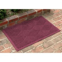 Aqua Shield Diamonds Bordeaux 23 in. x 35 in. PET Polyester Door Mat by Bungalow Flooring -Bungalow Flooring Store bordeaux bungalow flooring door mats 844600023 31 1000