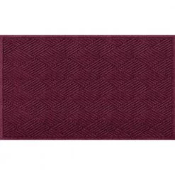 Aqua Shield Diamonds Bordeaux 35 in. x 59 in. PET Polyester Door Mat by Bungalow Flooring