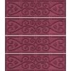 Aqua Shield Scroll Bordeaux 8.5 in. x 30 in. Stair Tread Covers (Set of 4) by Bungalow Flooring