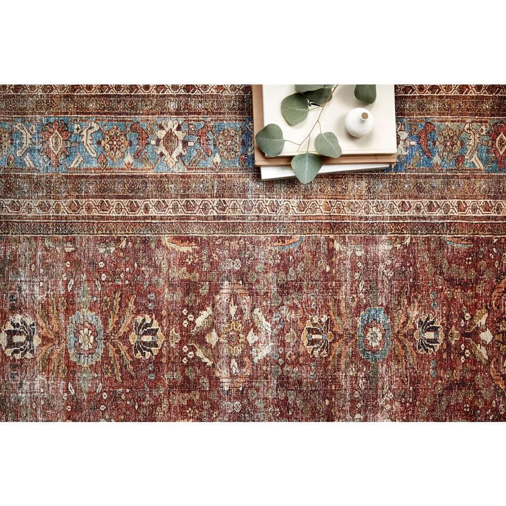 Layla Brick/Blue 1 ft. 6 in. x 1 ft. 6 in. Sample Traditional Polyester Area Rug by LOLOI II 3 Layla Brick/Blue 1 ft. 6 in. x 1 ft. 6 in. Sample Traditional Polyester Area Rug by LOLOI II - Image 3
