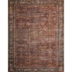 Layla Brick/Blue 2 ft. 3 in. x 3 ft. 9 in. Traditional 100% Polyester Area Rug by LOLOI II