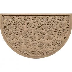 Aqua Shield Fall Day Camel 24 in. x 39 in. Half Round PET Polyester Doormat by Bungalow Flooring