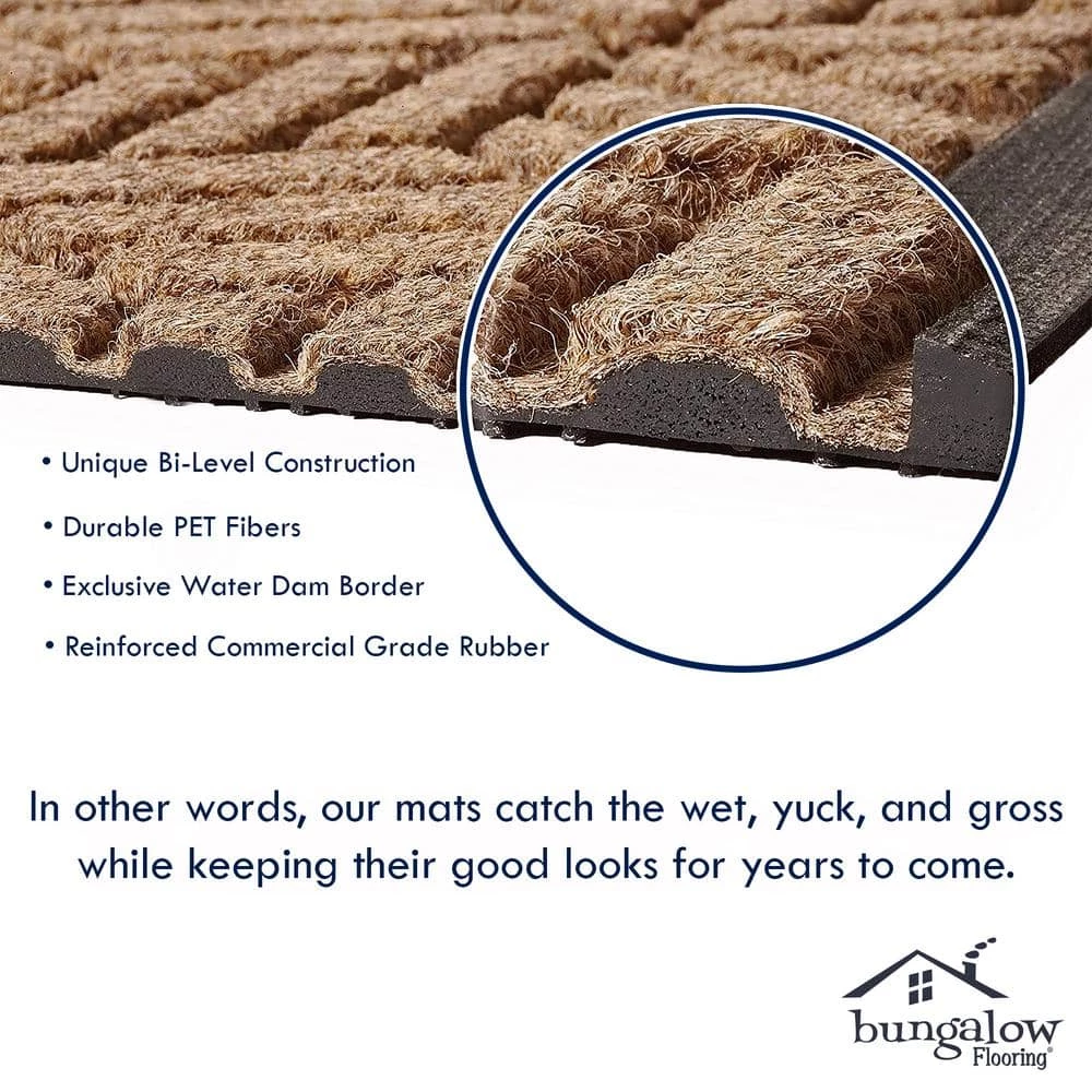 Aqua Shield Argyle Camel 23 in. x 35 in. Recycled Polyester/Rubber Indoor Outdoor Door Mat by Bungalow Flooring 4 Aqua Shield Argyle Camel 23 in. x 35 in. Recycled Polyester/Rubber Indoor Outdoor Door Mat by Bungalow Flooring - Image 4