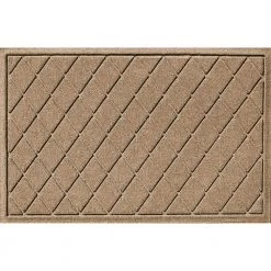 Aqua Shield Argyle Camel 23 in. x 35 in. Recycled Polyester/Rubber Indoor Outdoor Door Mat by Bungalow Flooring