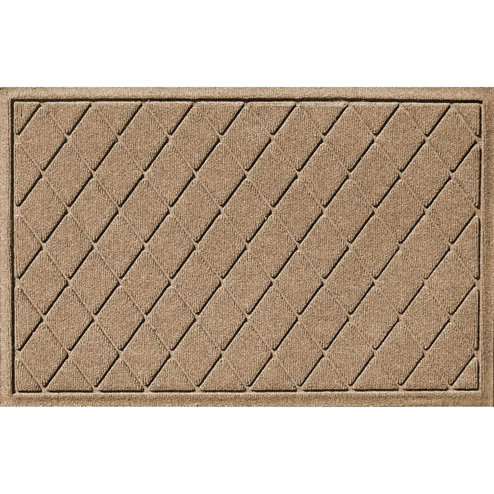 Aqua Shield Argyle Camel 23 in. x 35 in. Recycled Polyester/Rubber Indoor Outdoor Door Mat by Bungalow Flooring 1 Aqua Shield Argyle Camel 23 in. x 35 in. Recycled Polyester/Rubber Indoor Outdoor Door Mat by Bungalow Flooring