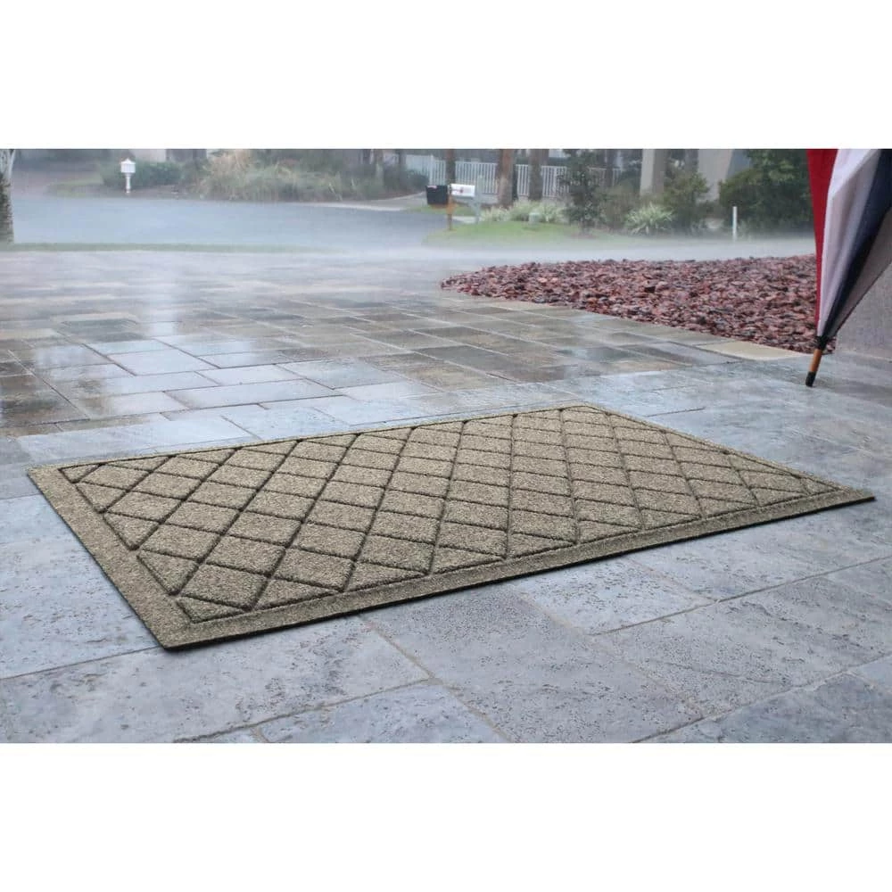 Aqua Shield Argyle Camel 23 in. x 35 in. Recycled Polyester/Rubber Indoor Outdoor Door Mat by Bungalow Flooring 2 Aqua Shield Argyle Camel 23 in. x 35 in. Recycled Polyester/Rubber Indoor Outdoor Door Mat by Bungalow Flooring - Image 2
