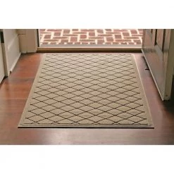 Aqua Shield Argyle Camel 34 in. x 52 in. Recycled Polyester/Rubber Indoor Outdoor Door Mat by Bungalow Flooring -Bungalow Flooring Store camel bungalow flooring door mats 20377500035 31 1000