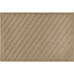 Aqua Shield Argyle Camel 34 in. x 52 in. Recycled Polyester/Rubber Indoor Outdoor Door Mat by Bungalow Flooring