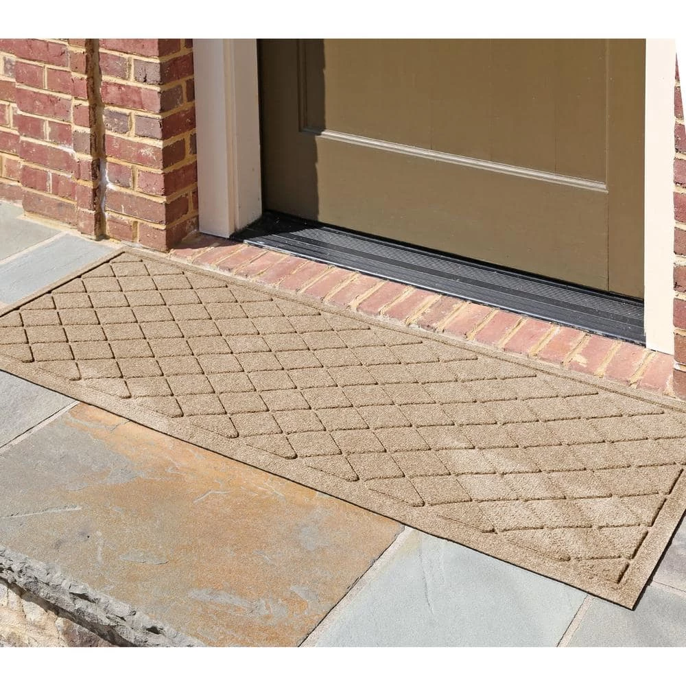 Aqua Shield Argyle Camel 22 in. x 60 in. Recycled Polyester/Rubber Indoor Outdoor Runner Rug Mat by Bungalow Flooring 2 Aqua Shield Argyle Camel 22 in. x 60 in. Recycled Polyester/Rubber Indoor Outdoor Runner Rug Mat by Bungalow Flooring - Image 2