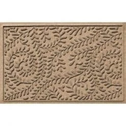 Aqua Shield Boxwood Camel 23 in. x 35 in. PET Polyester Door Mat by Bungalow Flooring