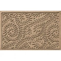 Aqua Shield Boxwood Camel 22 in. x 60 in. PET Polyester Door Mat Runner Rug by Bungalow Flooring