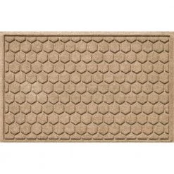 Aqua Shield Honeycomb Camel 23 in. x 35 in. PET Polyester Door Mat by Bungalow Flooring