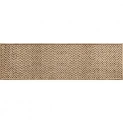 Aqua Shield Chevron Camel 30 in. x 96 in. PET Polyester Indoor Outdoor Door Mat by Bungalow Flooring