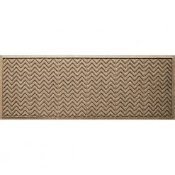 Aqua Shield Chevron Camel 22 in. x 60 in. PET Polyester Indoor Outdoor Door Mat by Bungalow Flooring