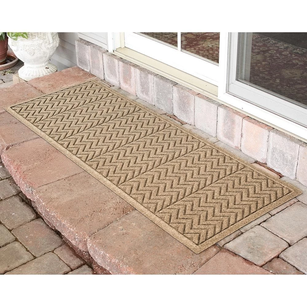 Aqua Shield Chevron Camel 22 in. x 60 in. PET Polyester Indoor Outdoor Door Mat by Bungalow Flooring 2 Aqua Shield Chevron Camel 22 in. x 60 in. PET Polyester Indoor Outdoor Door Mat by Bungalow Flooring - Image 2