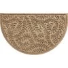 Aqua Shield Boxwood Camel 24 in. x 39 in. Half Round PET Polyester Door Mat by Bungalow Flooring