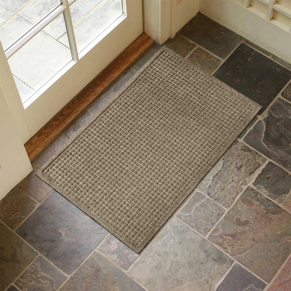 Aqua Shield Squares 18 in. x 27 in. PET Polyester Indoor Outdoor Door Mat Camel by Bungalow Flooring 7 Aqua Shield Squares 18 in. x 27 in. PET Polyester Indoor Outdoor Door Mat Camel by Bungalow Flooring - Image 7