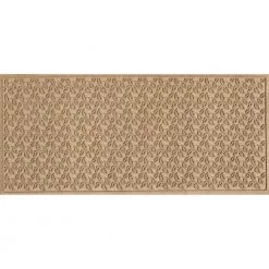 Aqua Shield Dogwood Leaf Camel 22 in. x 60 in. PET Polyester Door Mat Runner Rug by Bungalow Flooring