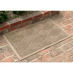 Aqua Shield Diamonds Camel 23 in. x 35 in. PET Polyester Door Mat by Bungalow Flooring -Bungalow Flooring Store camel bungalow flooring door mats 844500023 31 1000